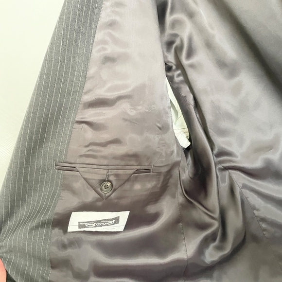 Lauren Ralph Lauren Men’s Blazer Formal Gray Pinstripe Single breast Sz 46R - Picture 6 of 14